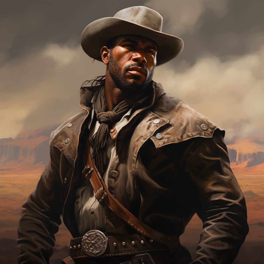 Stylish African American Cowboy Posing