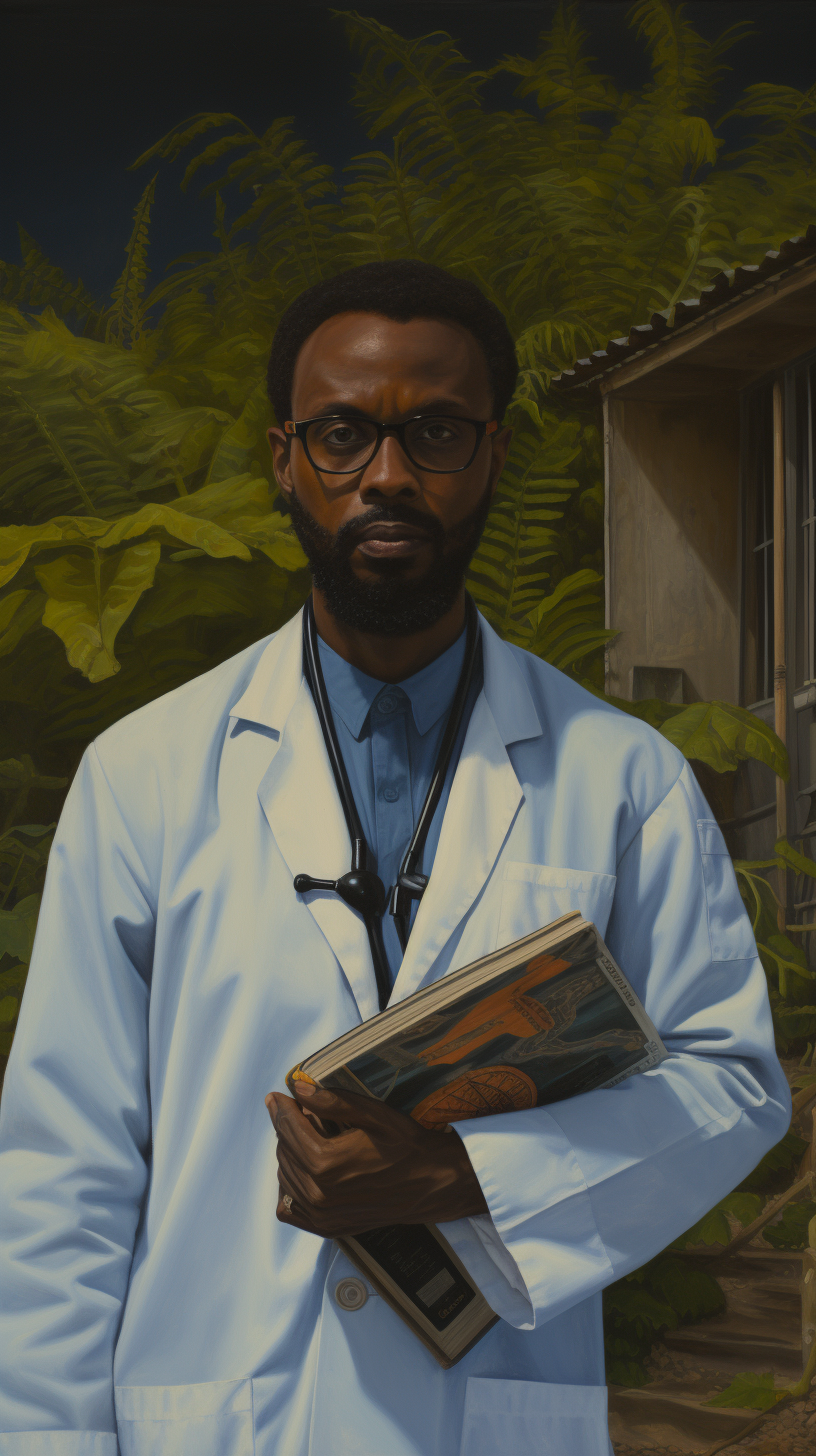 African doctor with stethoscope