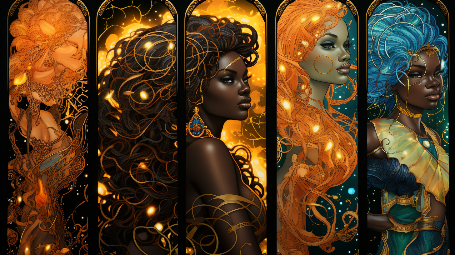 Afrocentric superhero catalogue tarot image