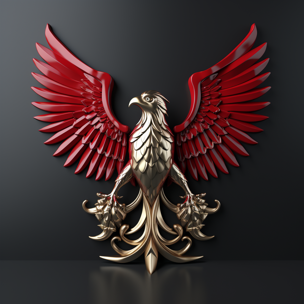 3D model of Albanian Double-Head Eagle Flag Logo