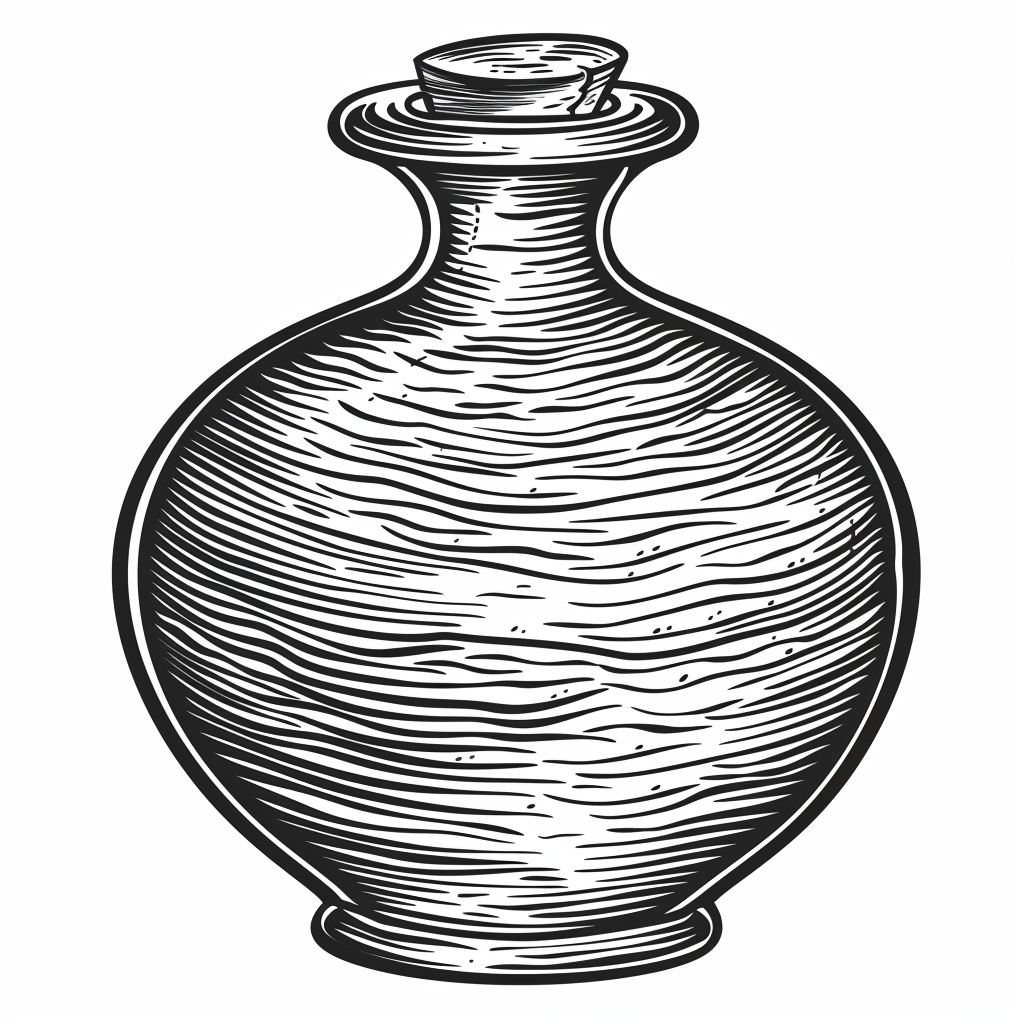 Empty alchemical flask woodcut engraving