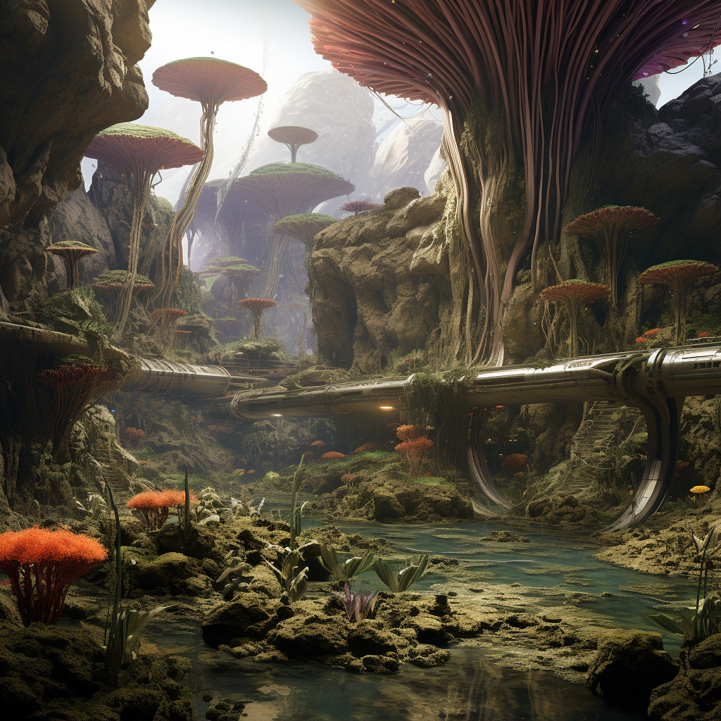 Photorealistic Alien Biome Ecology Imagery