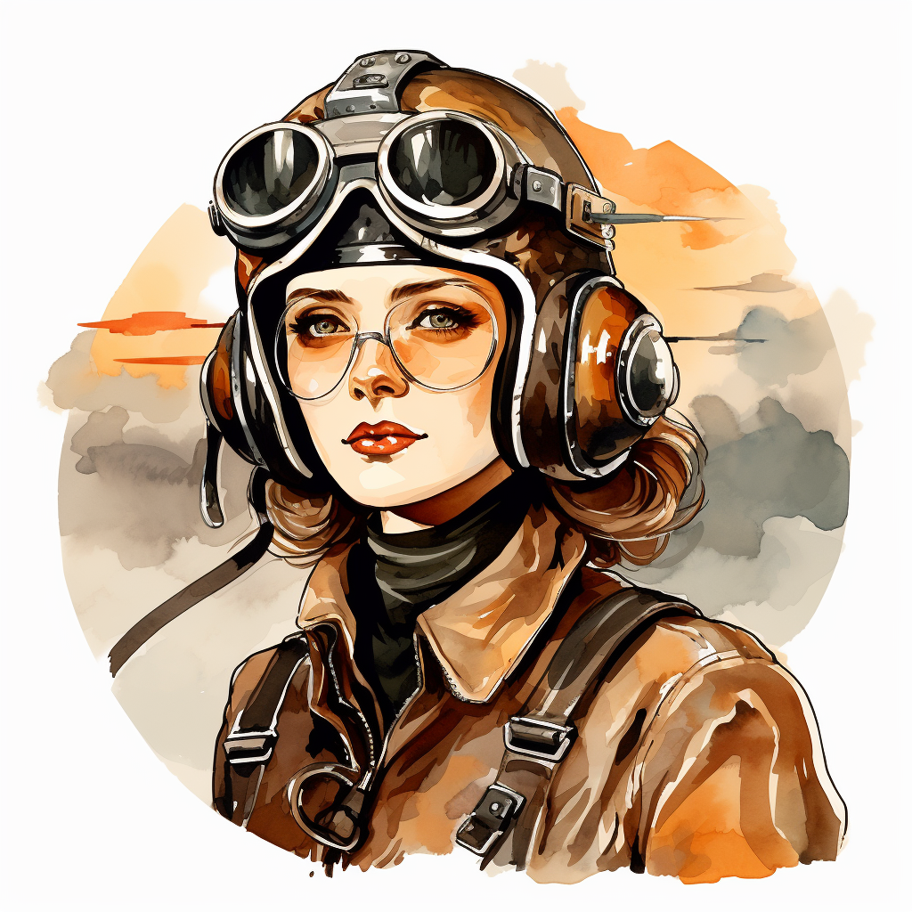 Naive Art Style American Aviator Clipart