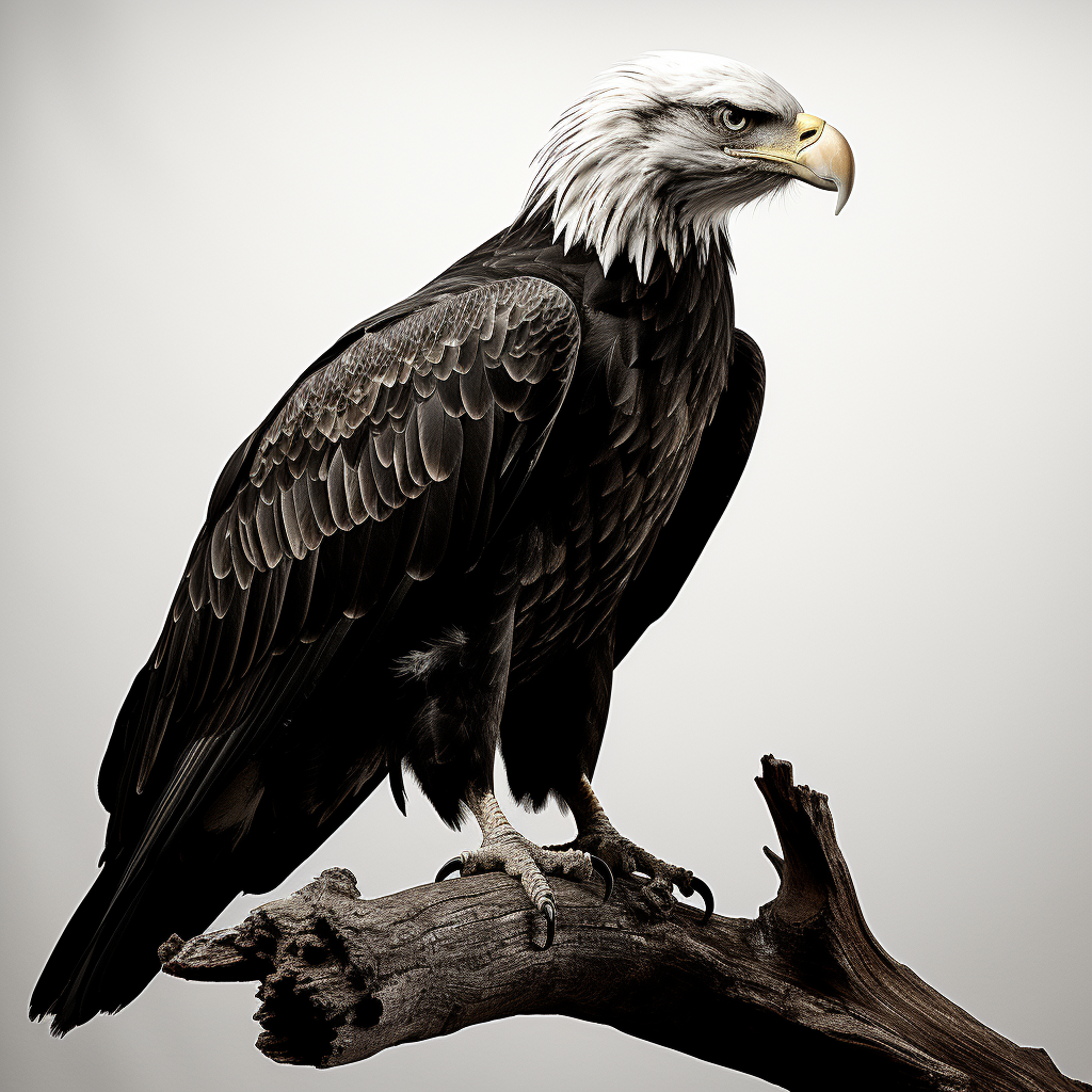 American Bald Eagle Perched on Branch