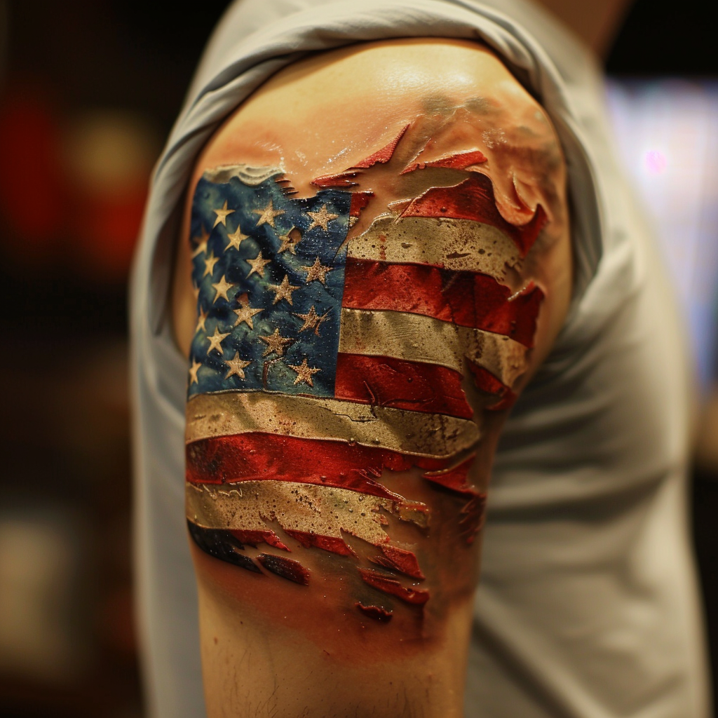 American flag tattoo design template