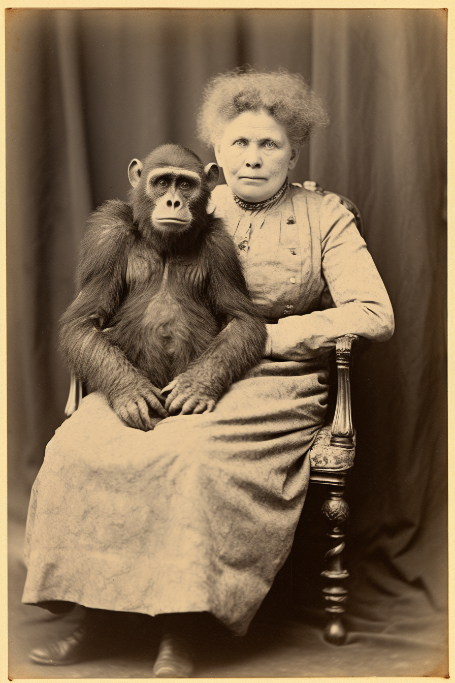 Portrait of a Grand Dame with Baboons