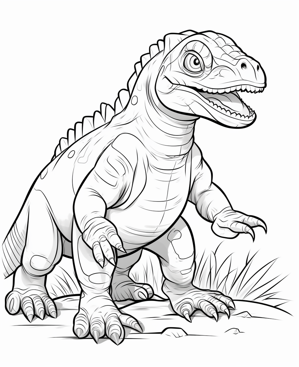 Amplisaurus cartoon coloring page