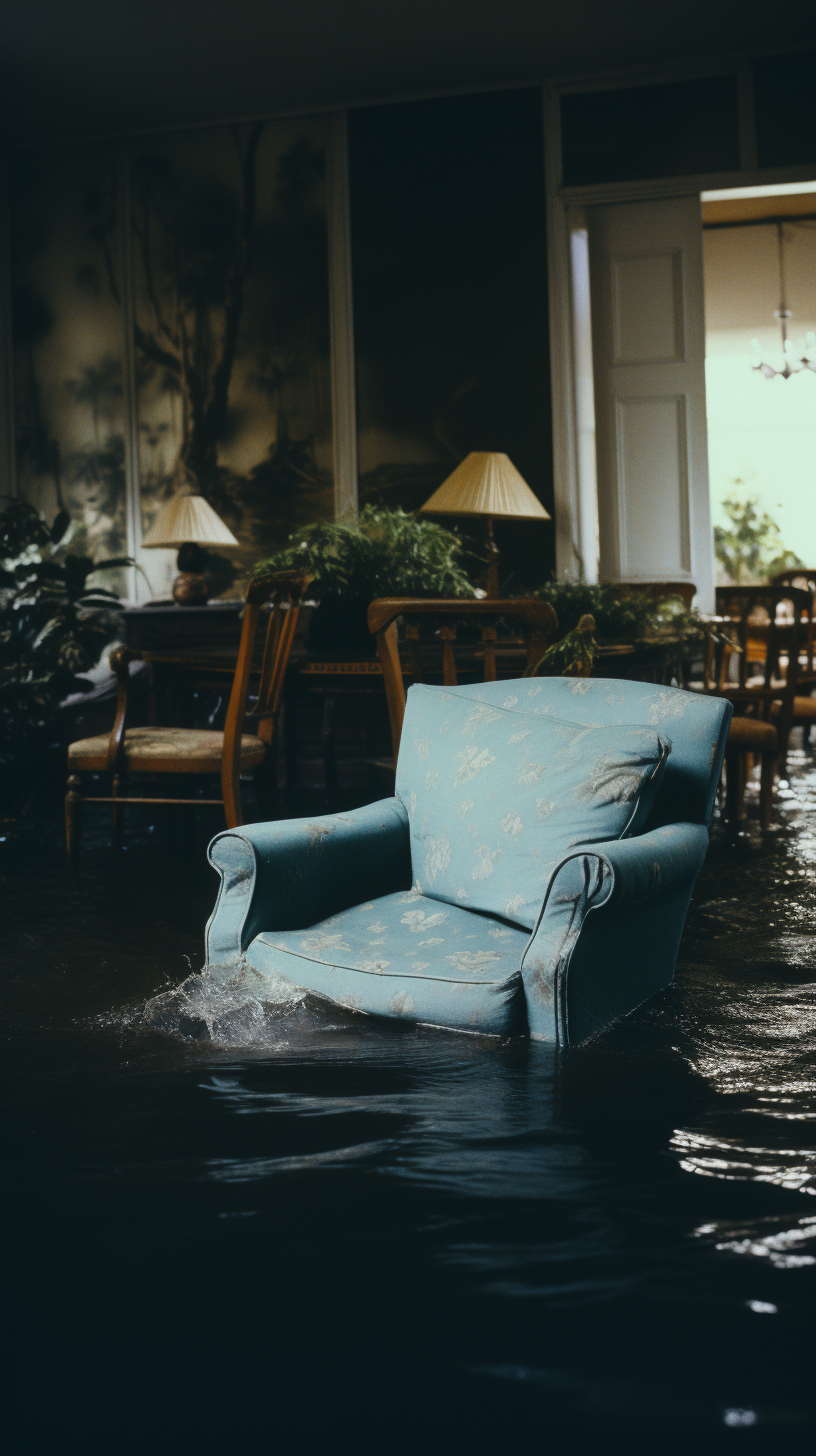 Water flooding into a sinking room