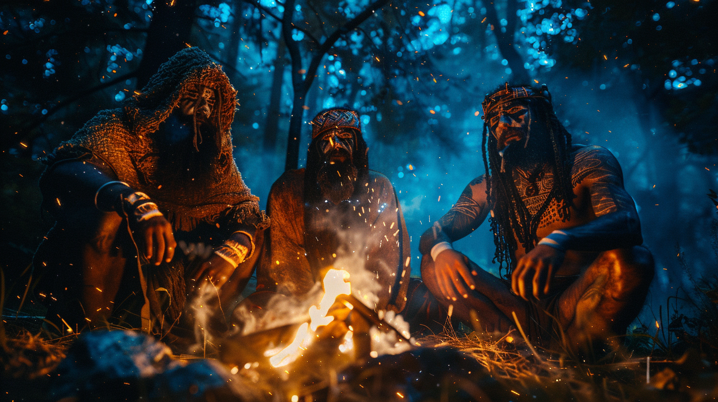 Shamanic ritual in German woods