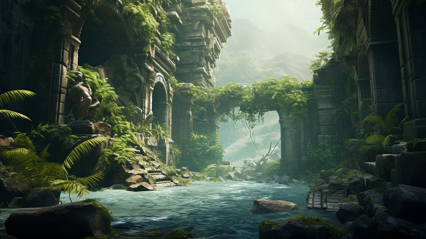 Majestic Ancient Ruins in Overgrown Jungle