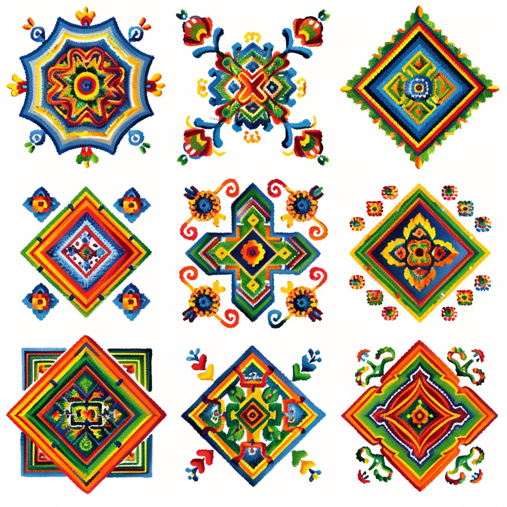 Andean Crafts Symmetrical Ornaments White