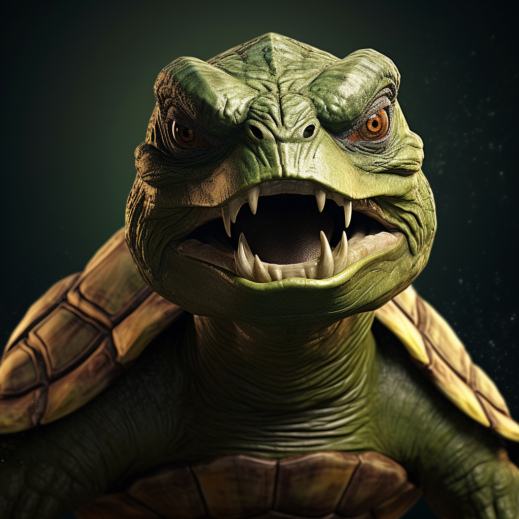 Angry green turtle avatar