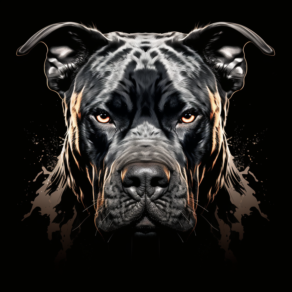 Graphic of an angry pitbull