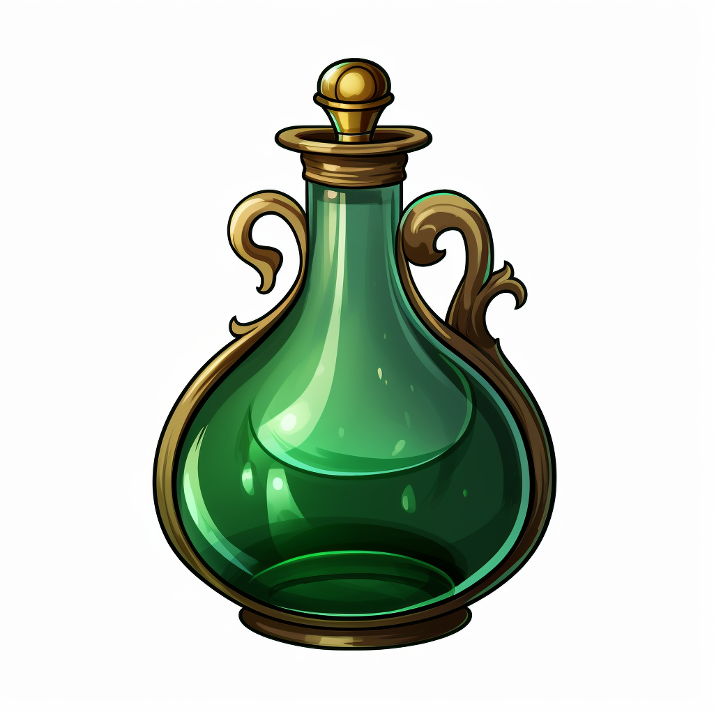 Cartoon potion bottle for animal communication