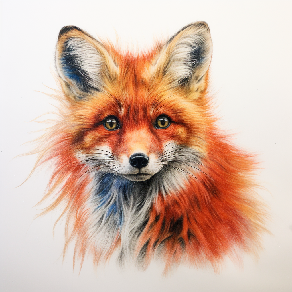 Colorful animal painting by young son