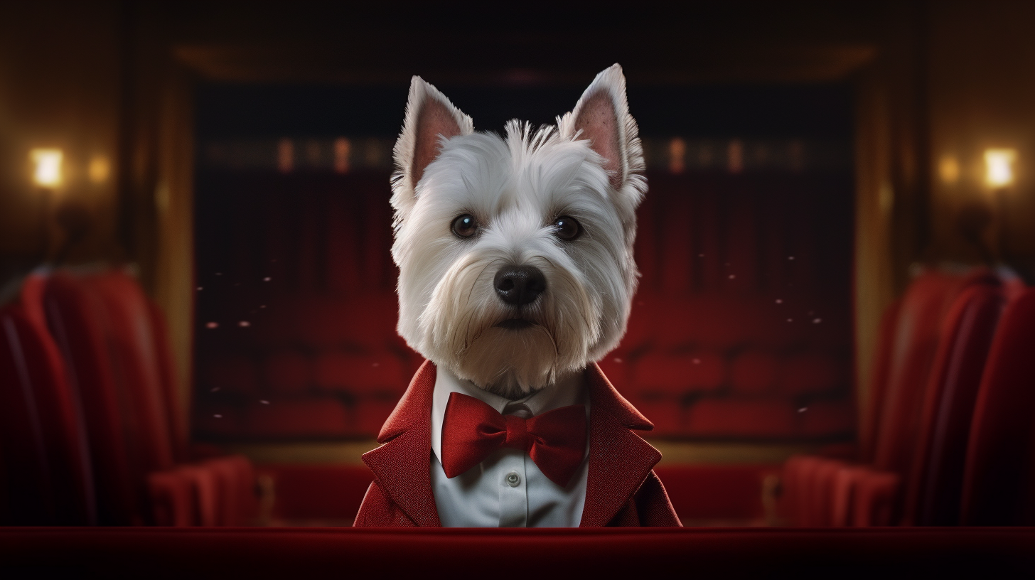 Cute Westie in Famous Movie Outfit