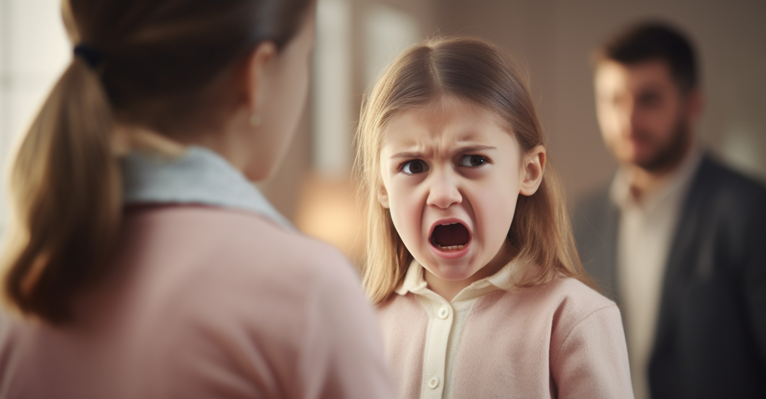 6-year-old girl shouting at parents