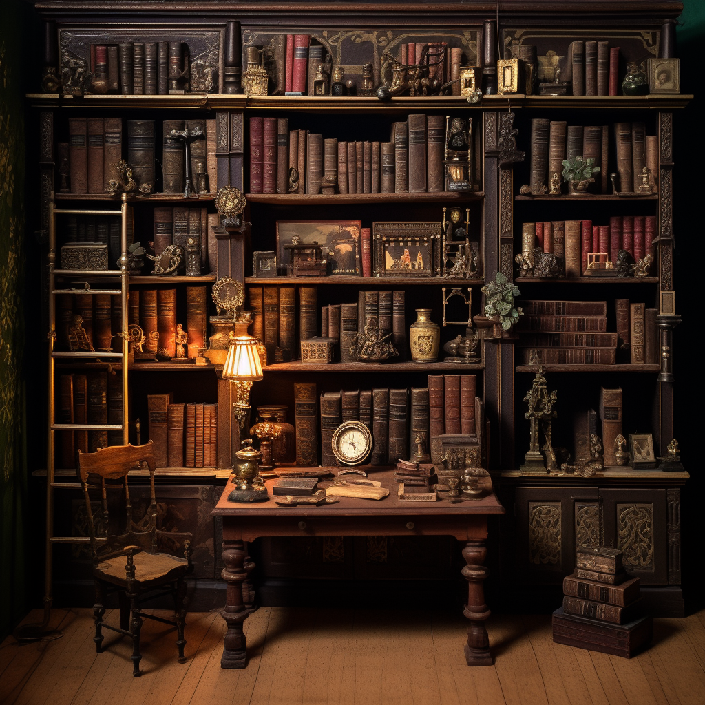 Vintage library with cozy atmosphere