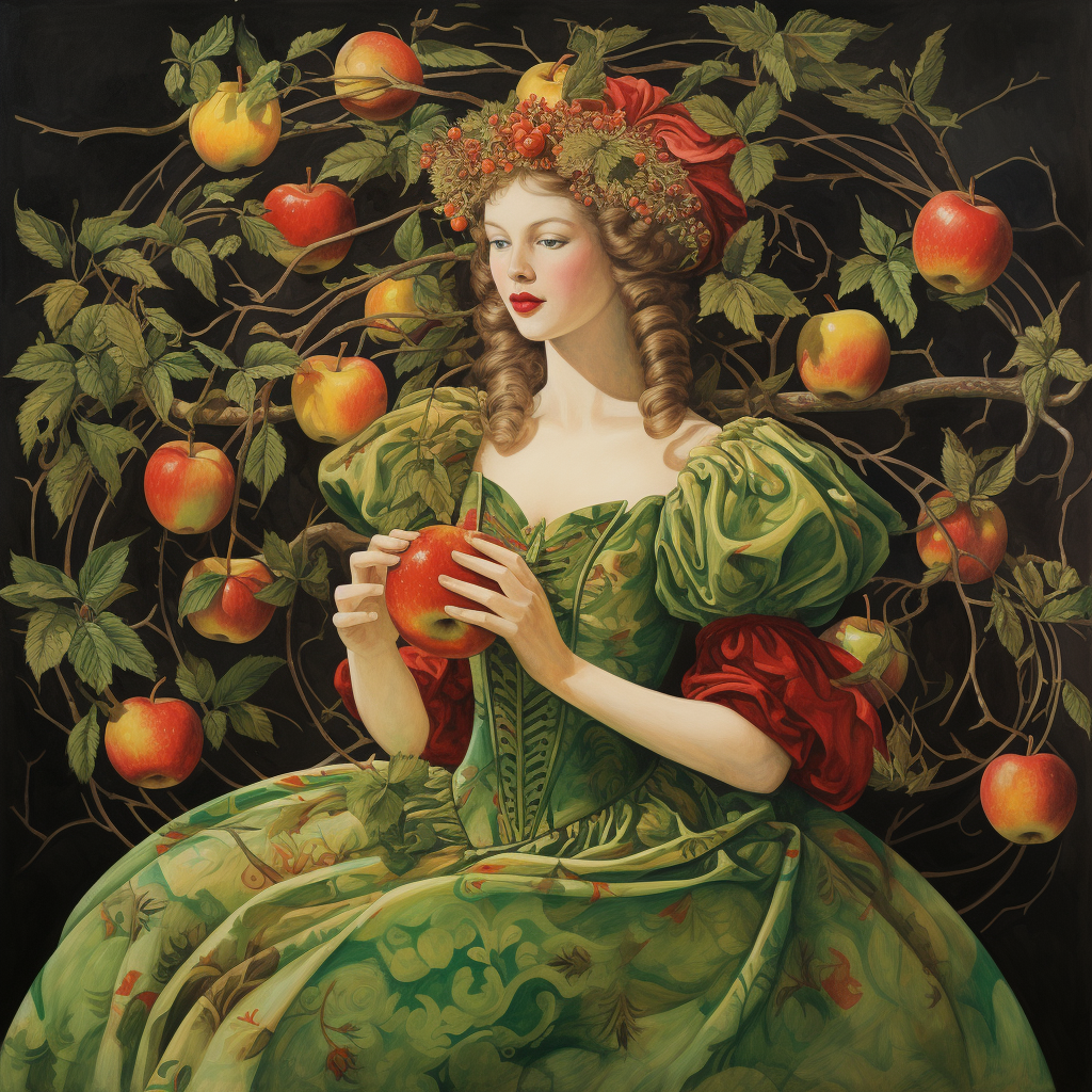 Apple princess in apple dress