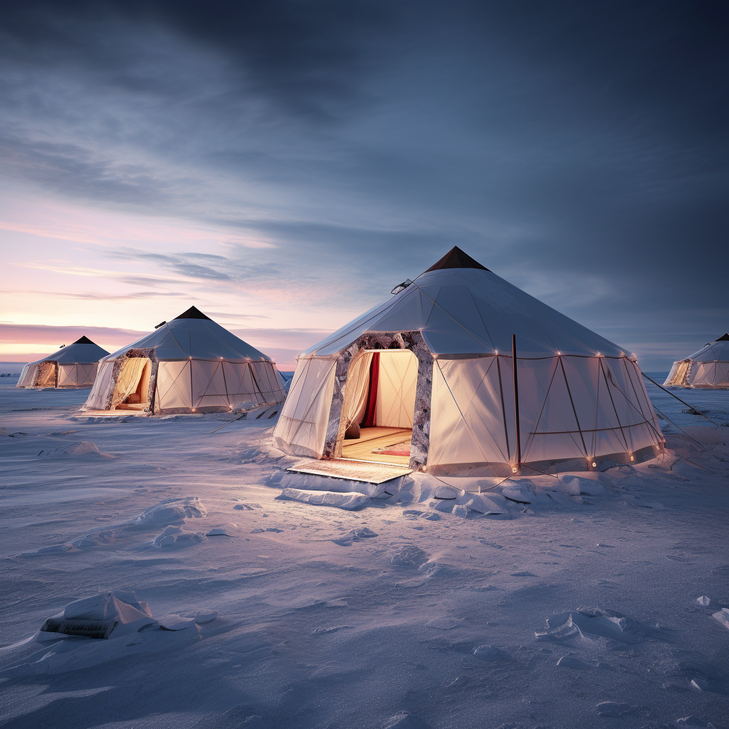 Traditional Arctic Indigenous Tents Illustration