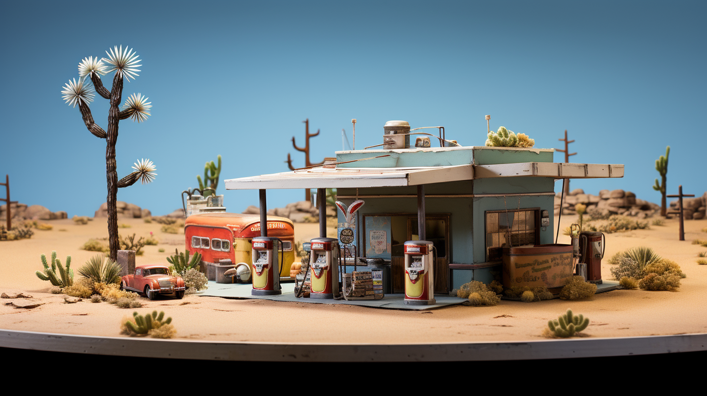 Elaborate Arizona Desert Gas Station Set Design