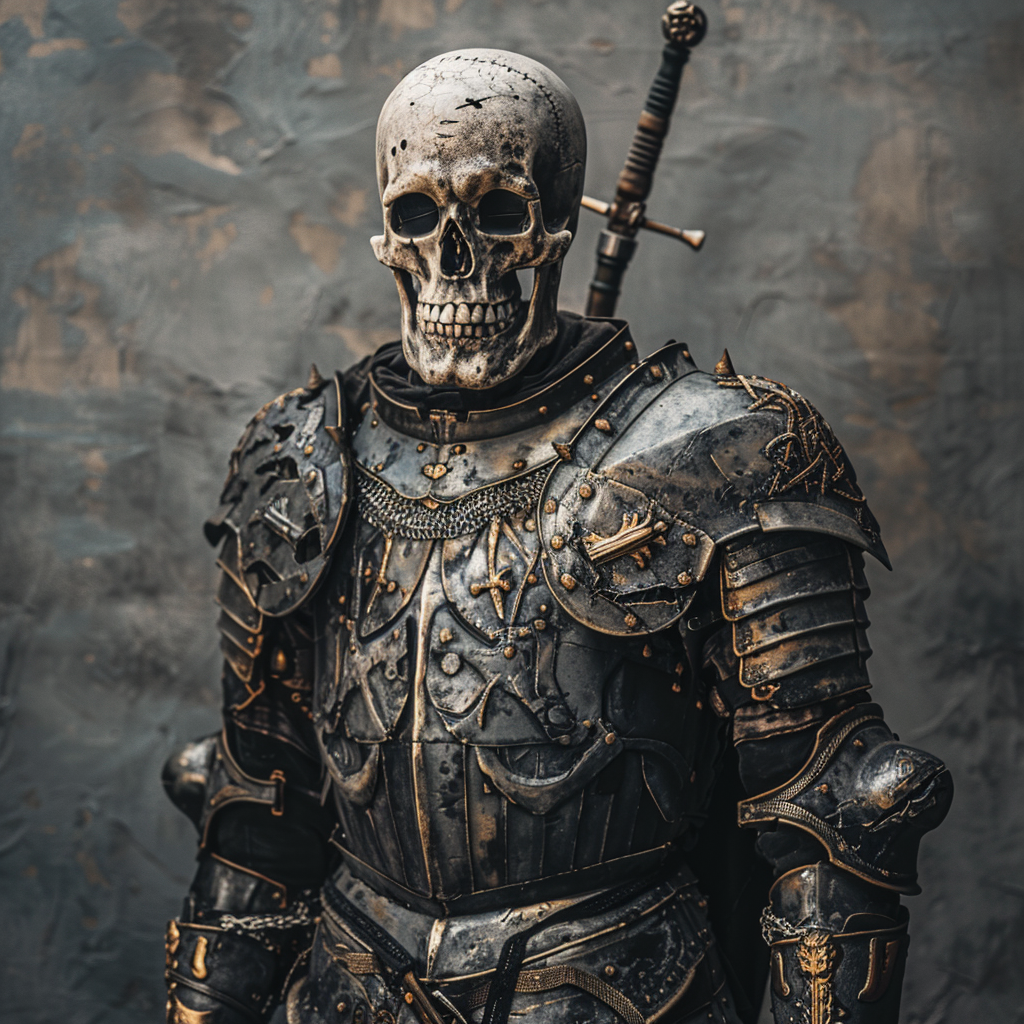 Medieval warrior with skull head