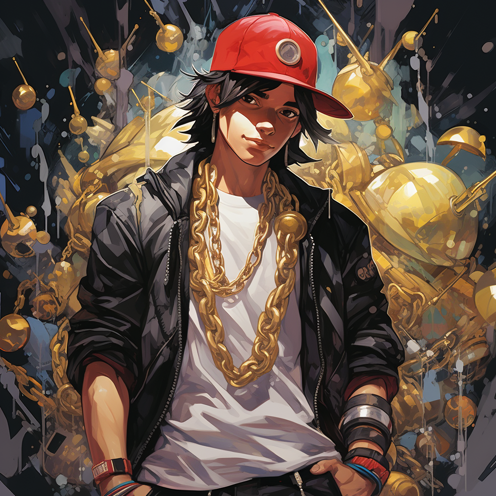 Ash Ketchum wearing street clothes with jewelry