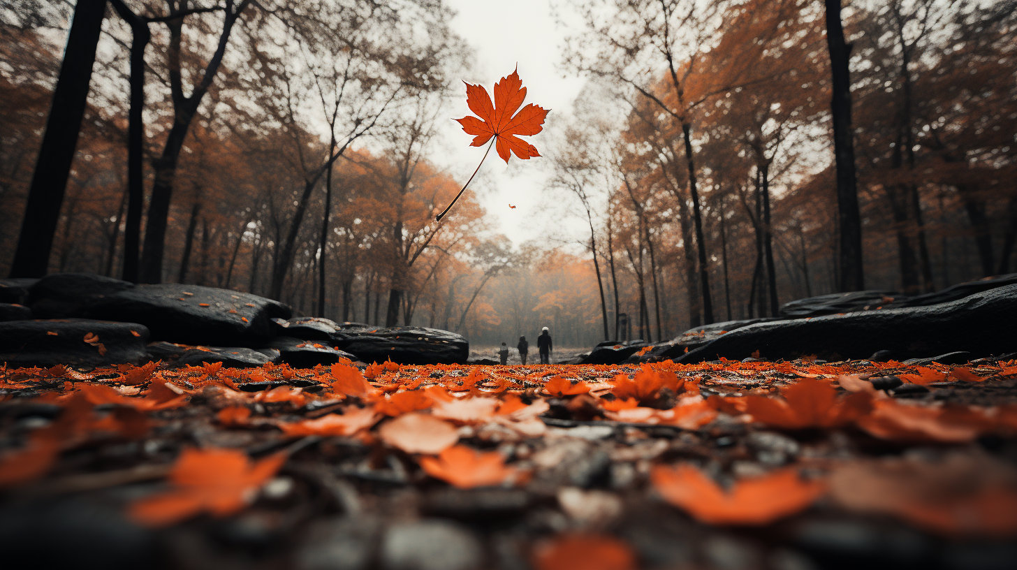 Vibrant autumn leaves in Asheville