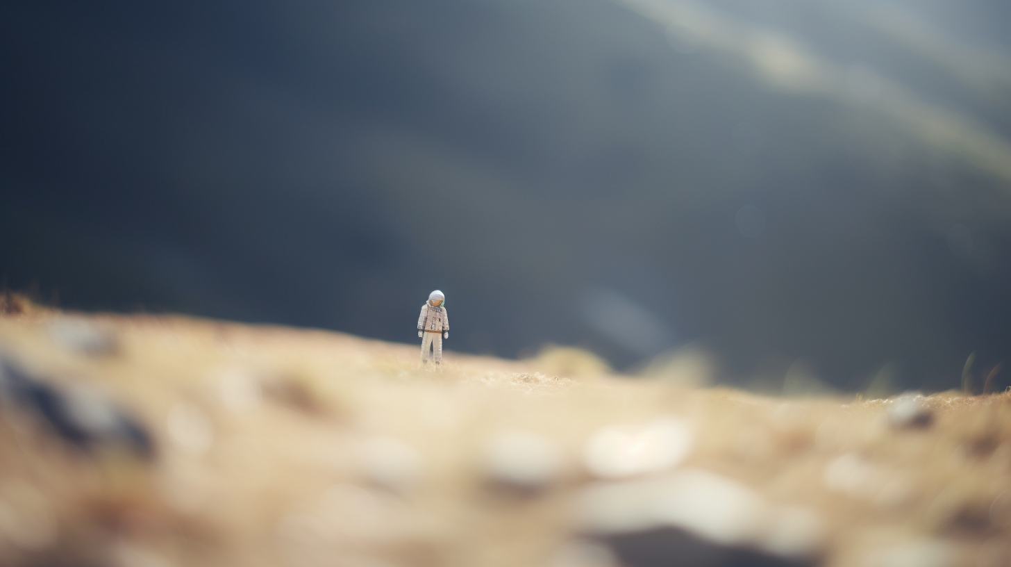 Adorable astronaut exploring fantasy space