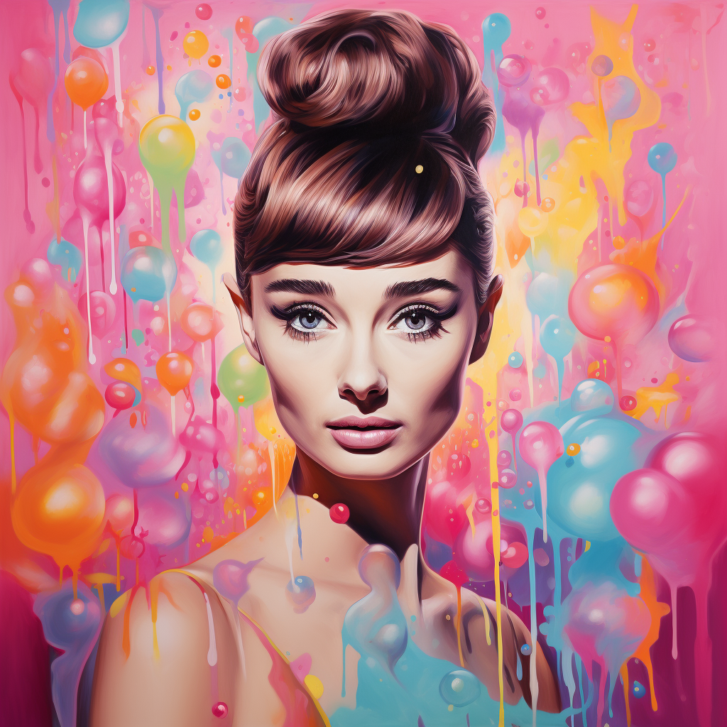 Audrey Hepburn in Kenny Scharf Style