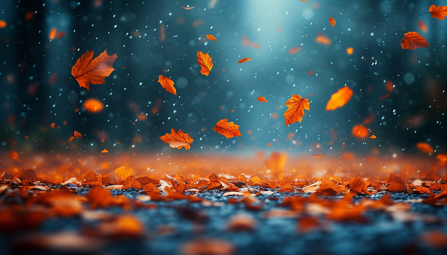 Autumn Leaves Stormy Day Stock Template