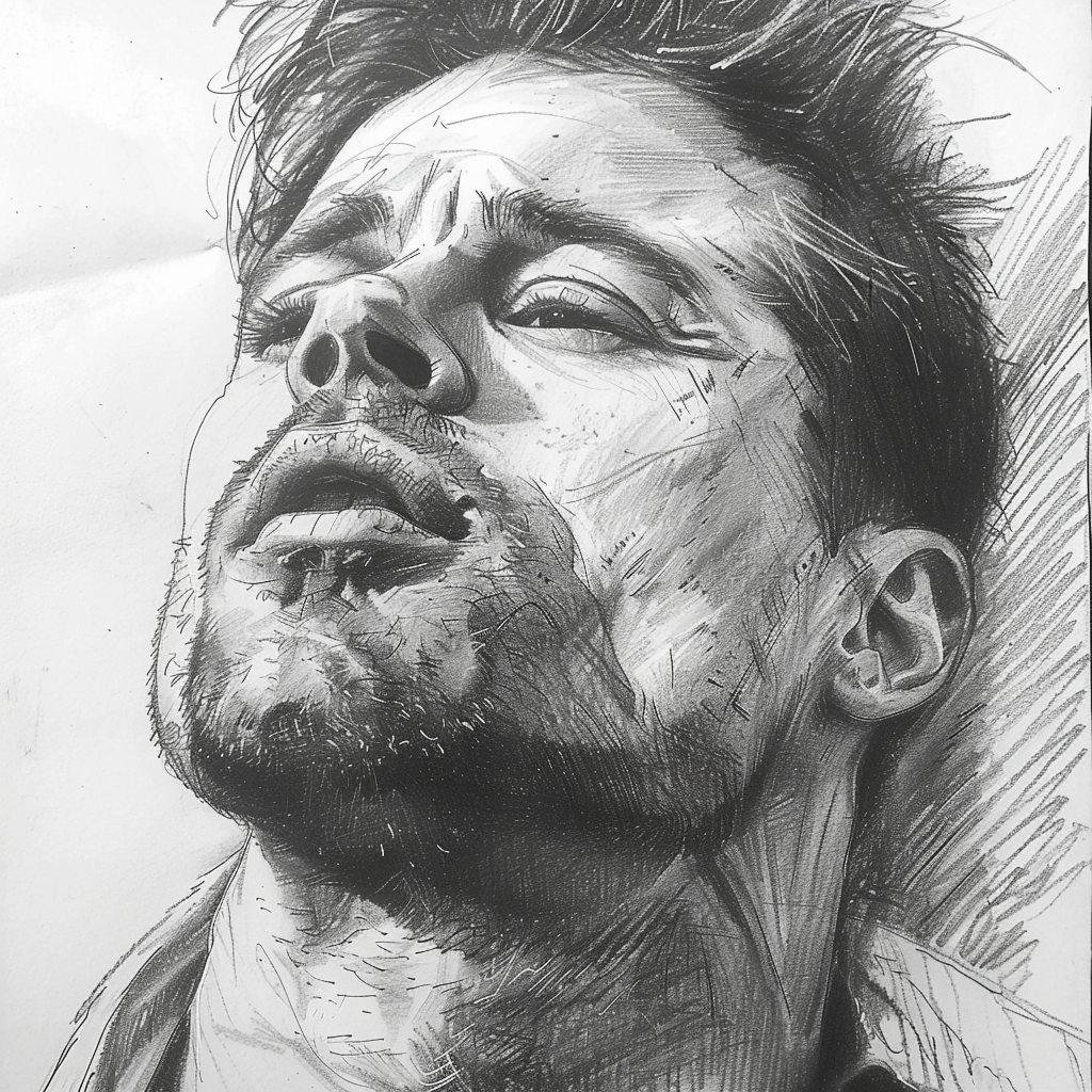 Brad Pitt Fine Pencil Sketch