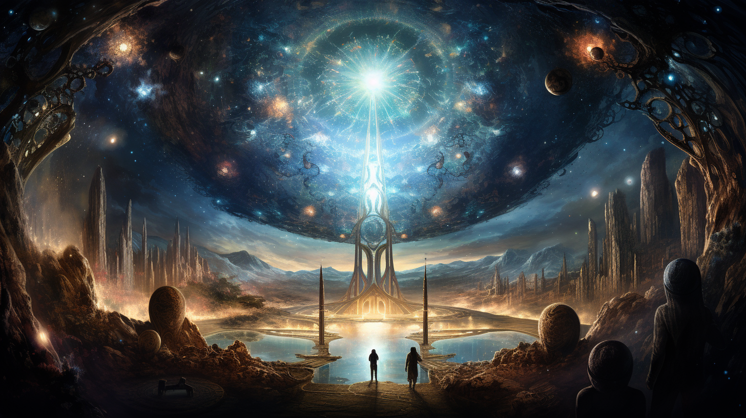 Symbolic artwork depicting spiritual awakening and the universe