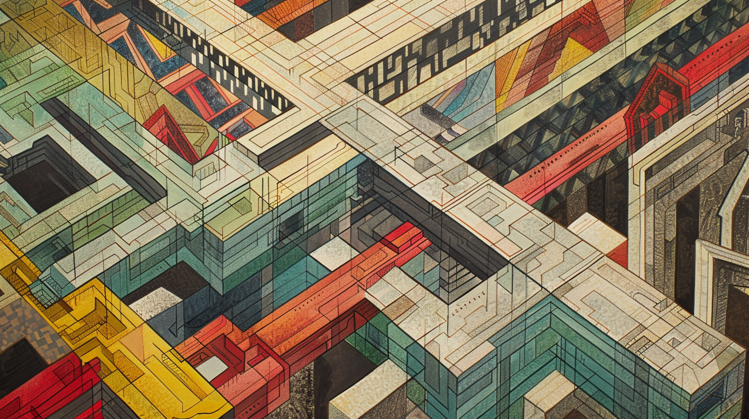 Words and phrases axonometric maze