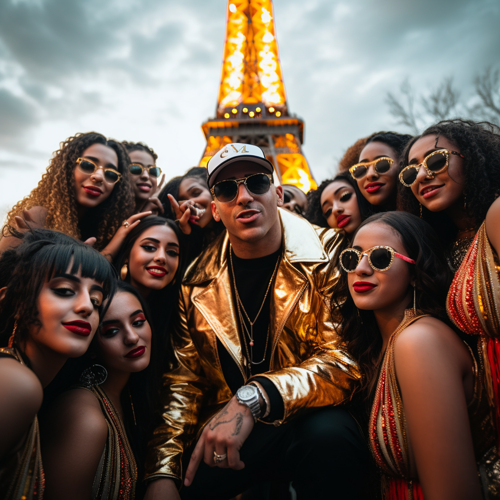 Bad Bunny and Dominican girls partying in Paris