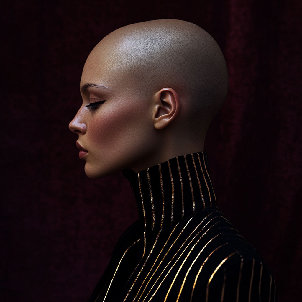 Stylish Bald Woman Portrait