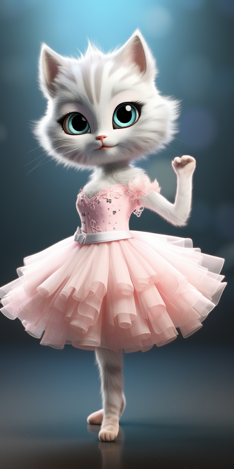 Adorable cat dressed in ballet costume