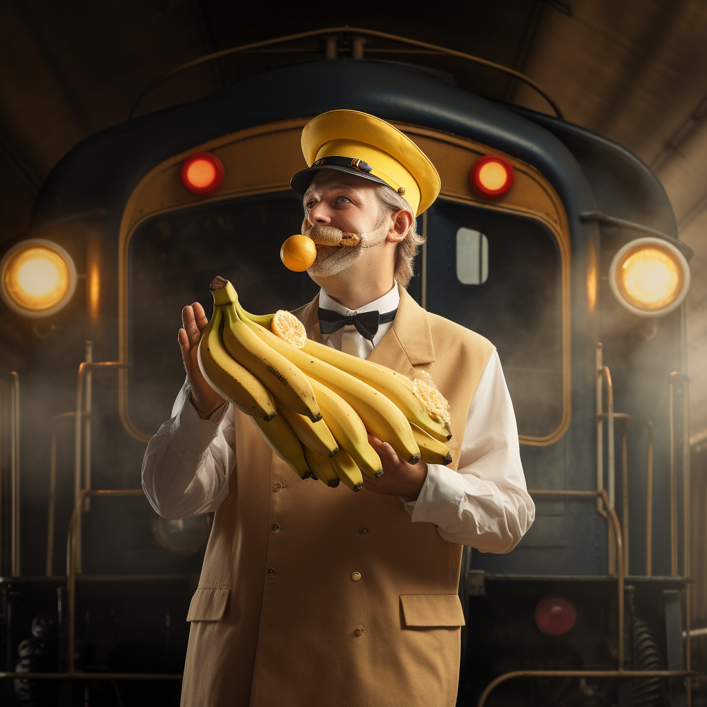 Banana train conductor picture