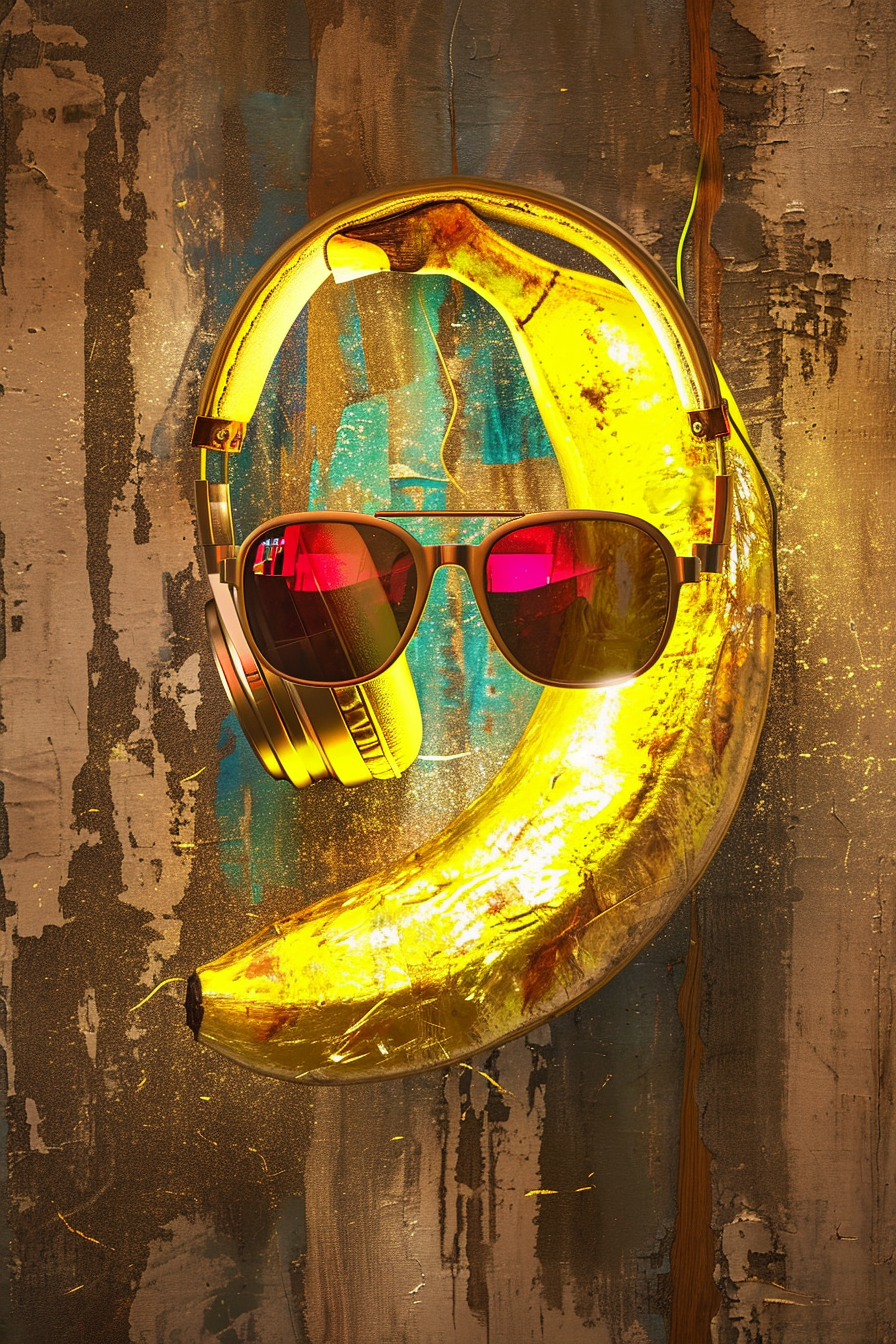 Banana with Gold Sunglasses