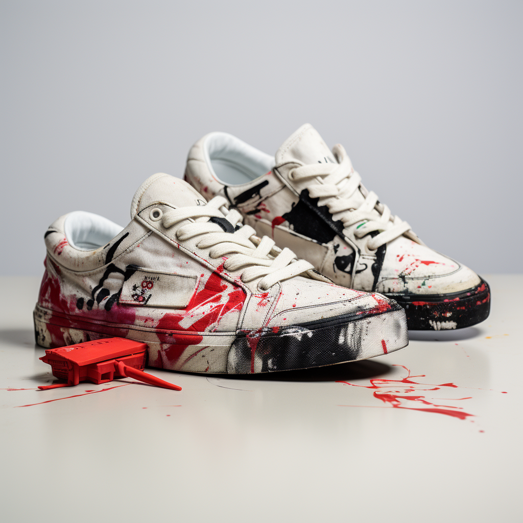 Banksy and Virgil Abloh canvas shoes