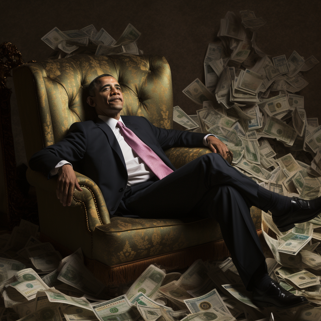 Barack Obama on cash pillow