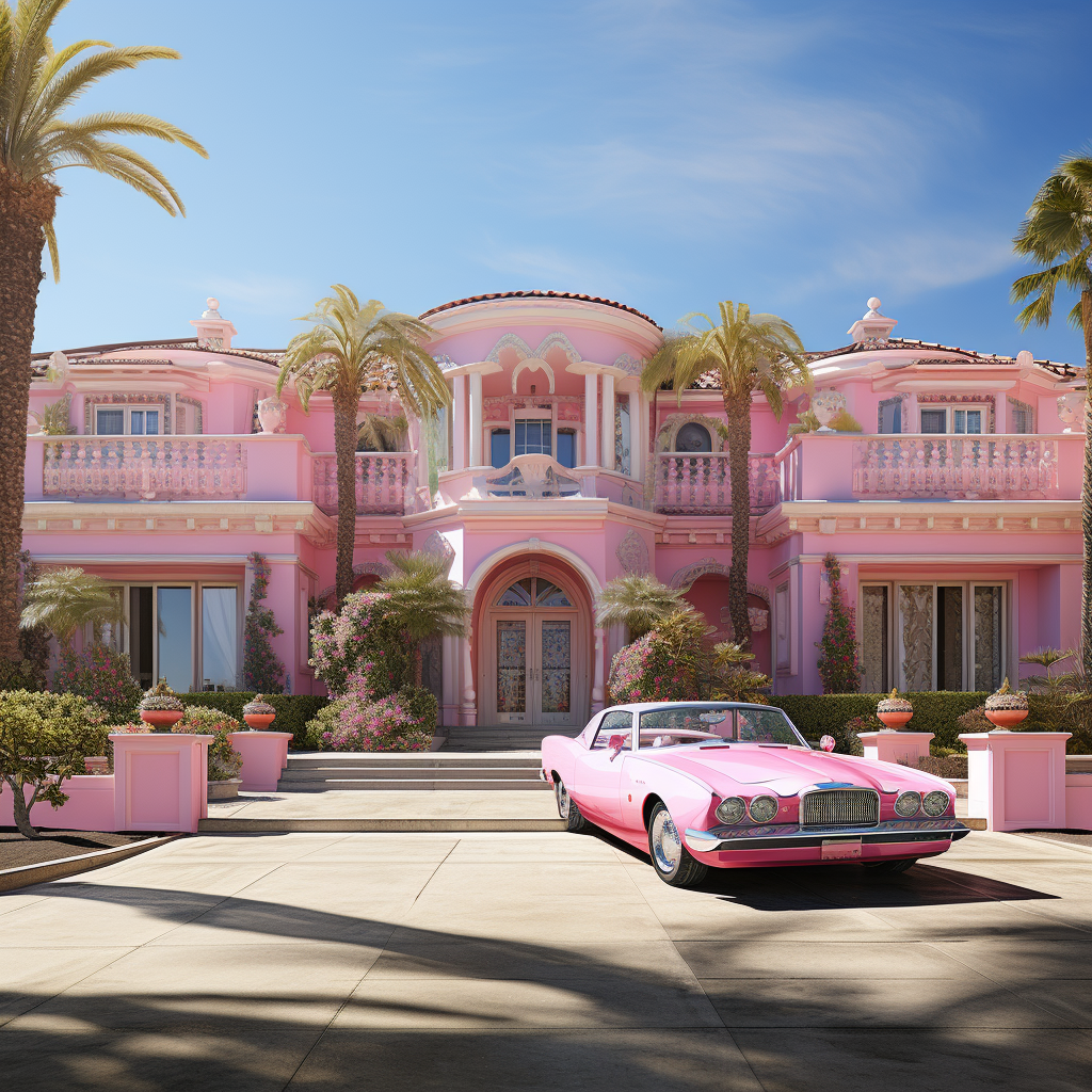 Vivid Barbie Mansion in California Sun