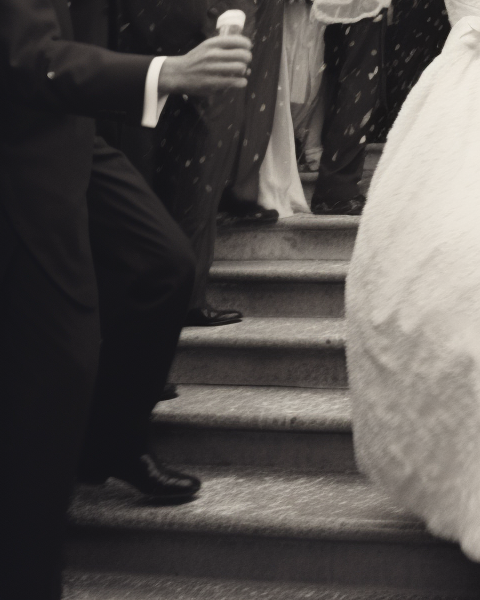 Brigitte Bardot being carried out of the church on her wedding day