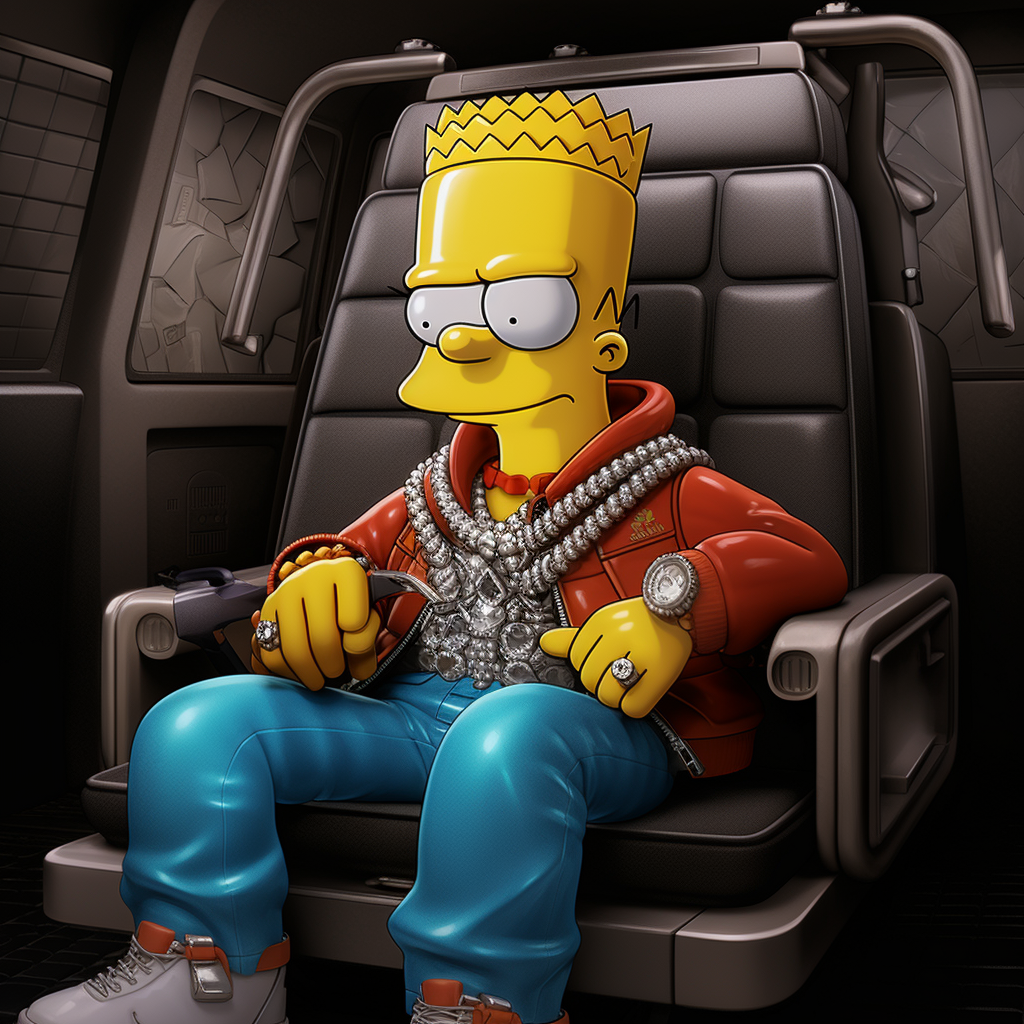 Bart Simpson Sitting Lamborghini Jordan 1s Supreme Hoodie