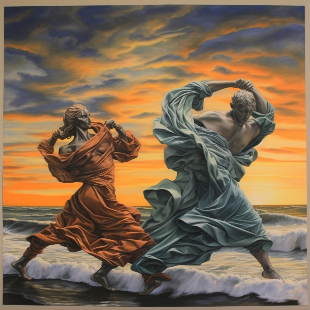 Beach Dancing Scarf Floating Waves Picture