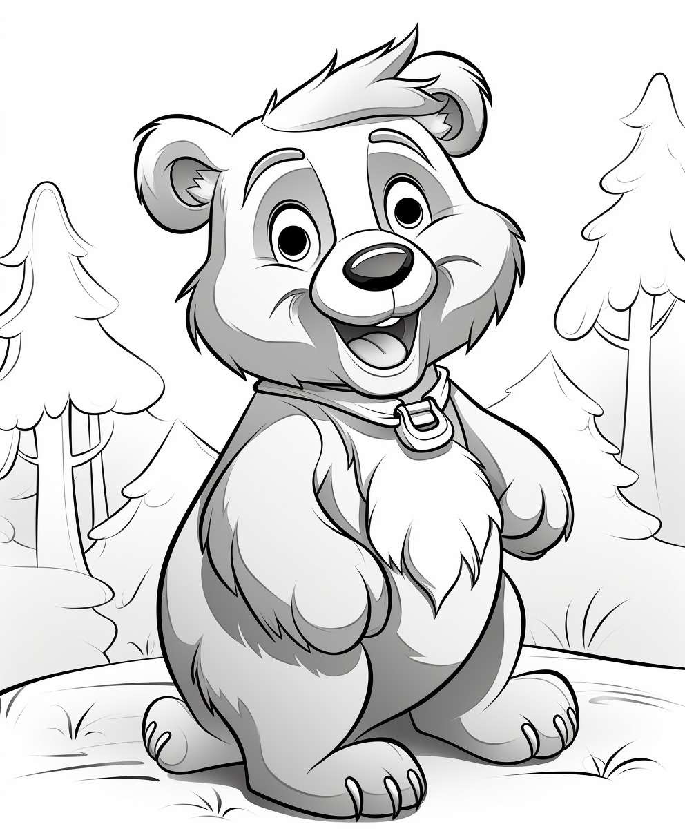 Cartoon bear coloring page