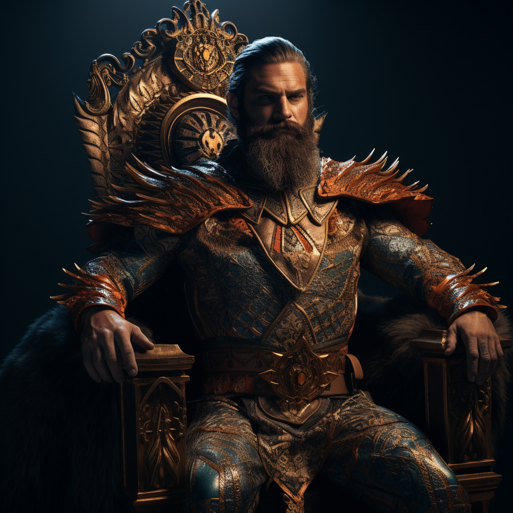 Bearded Luchador on Throne