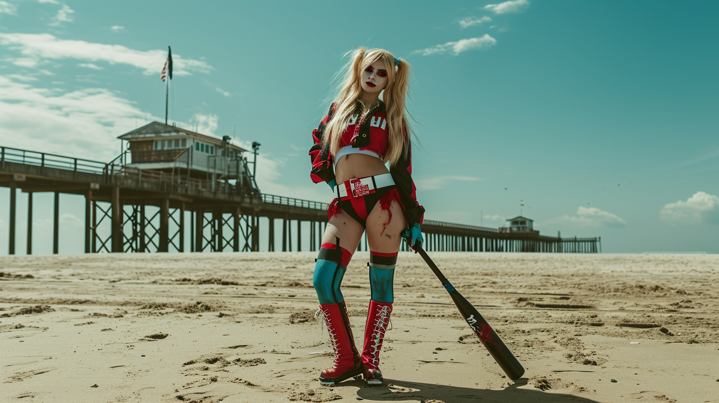 Beautiful Fat Woman Harley Quinn Beach