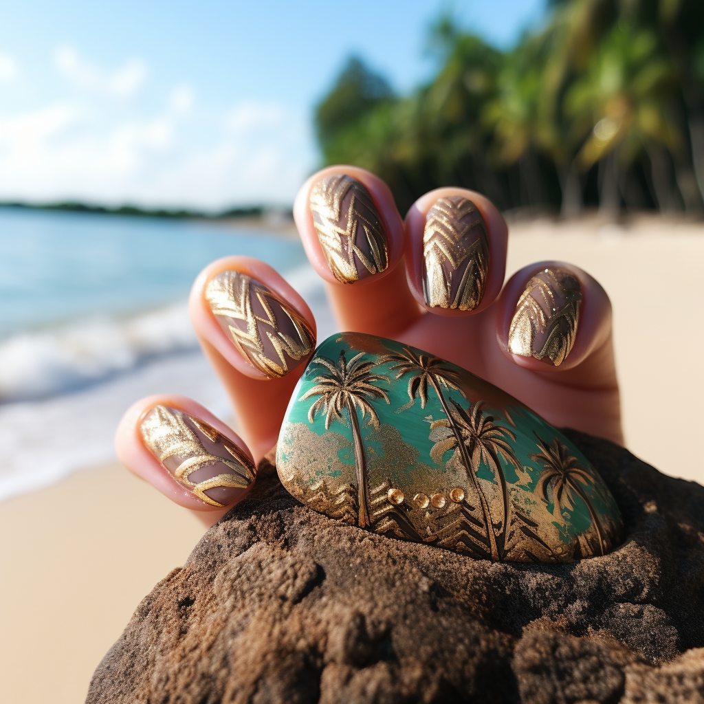 Captivating nails on beautiful island