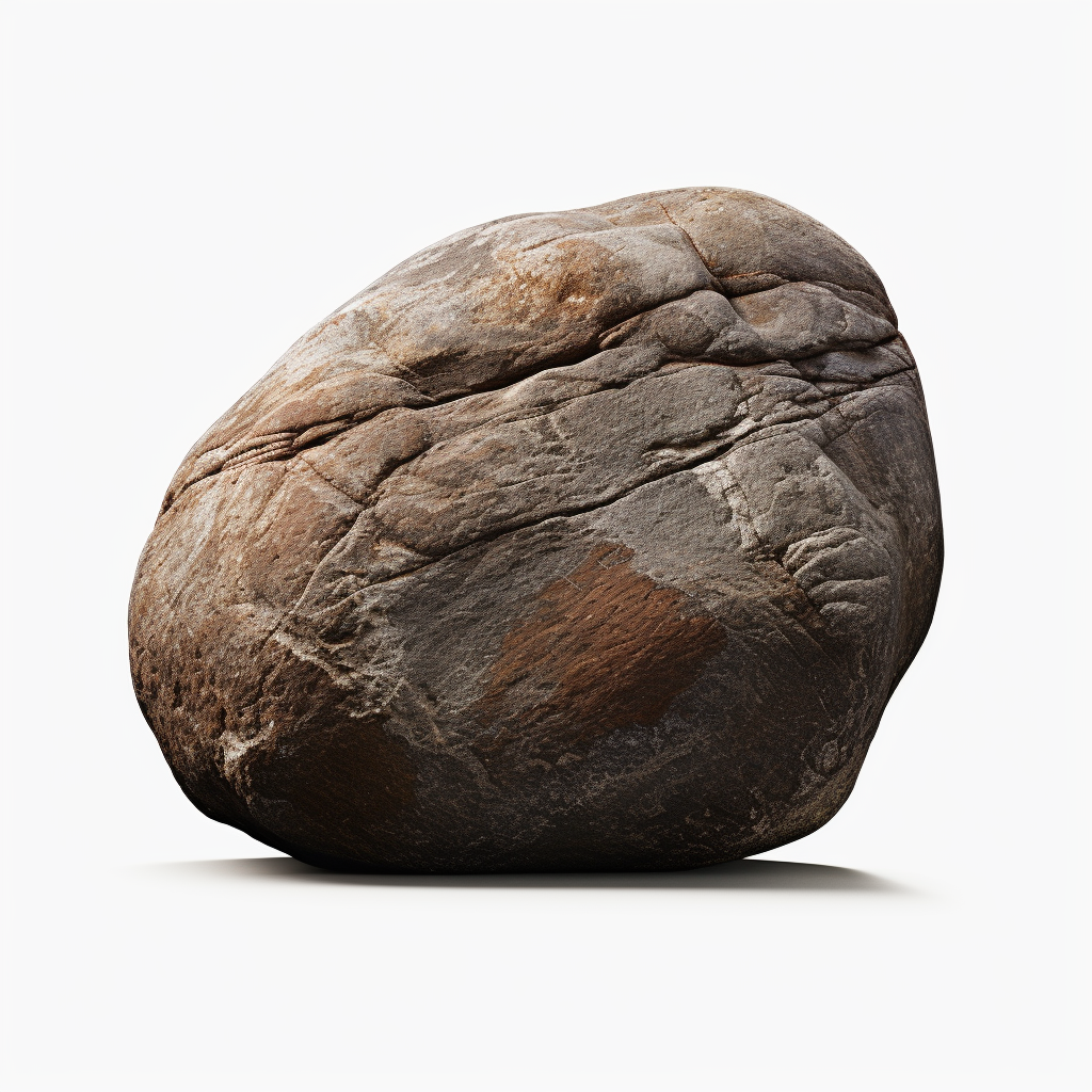 Beautiful river rock on white background